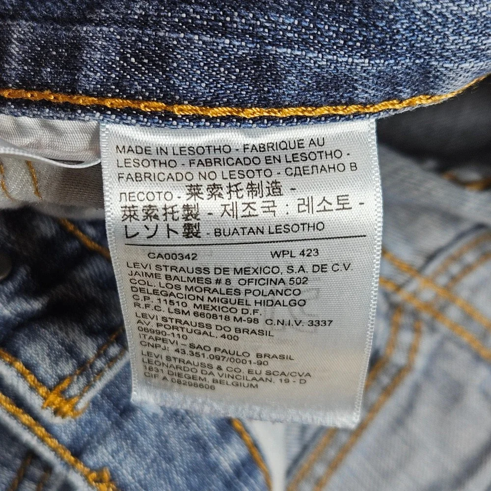 Levi's 505 Jeans Mens 33x30 Fot 33x29 Blue Regular Fit Straight Leg Denim Pants